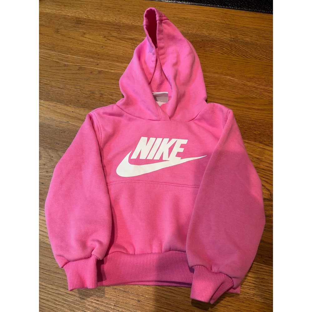 Nike Toddler Girls Pink Futura Logo Fleece Hoodie Sweatshirt 2T